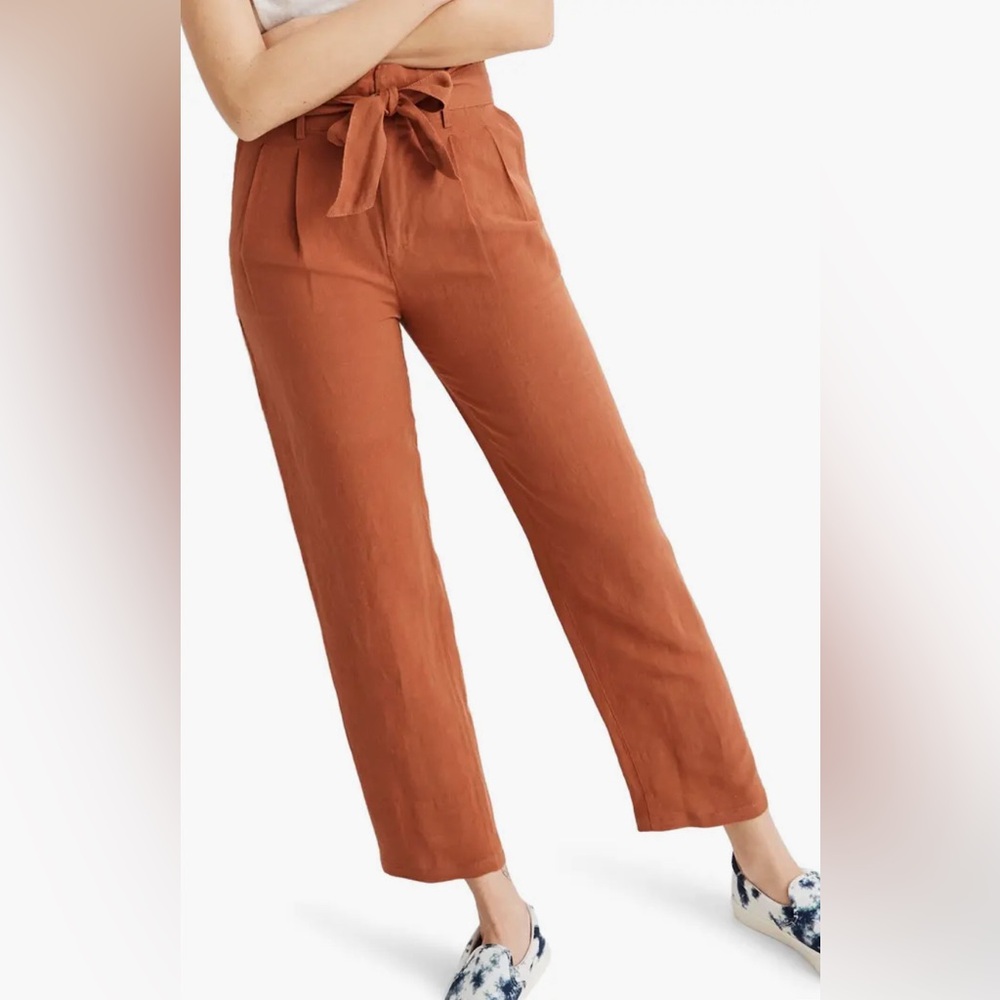 Linen paper bag pants